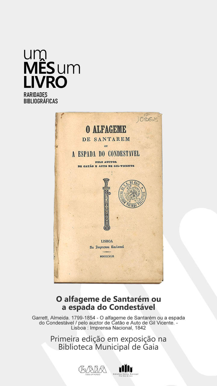 Cartaz: "O Alfageme de Santarém ou a Espada do Condestável" (1842)