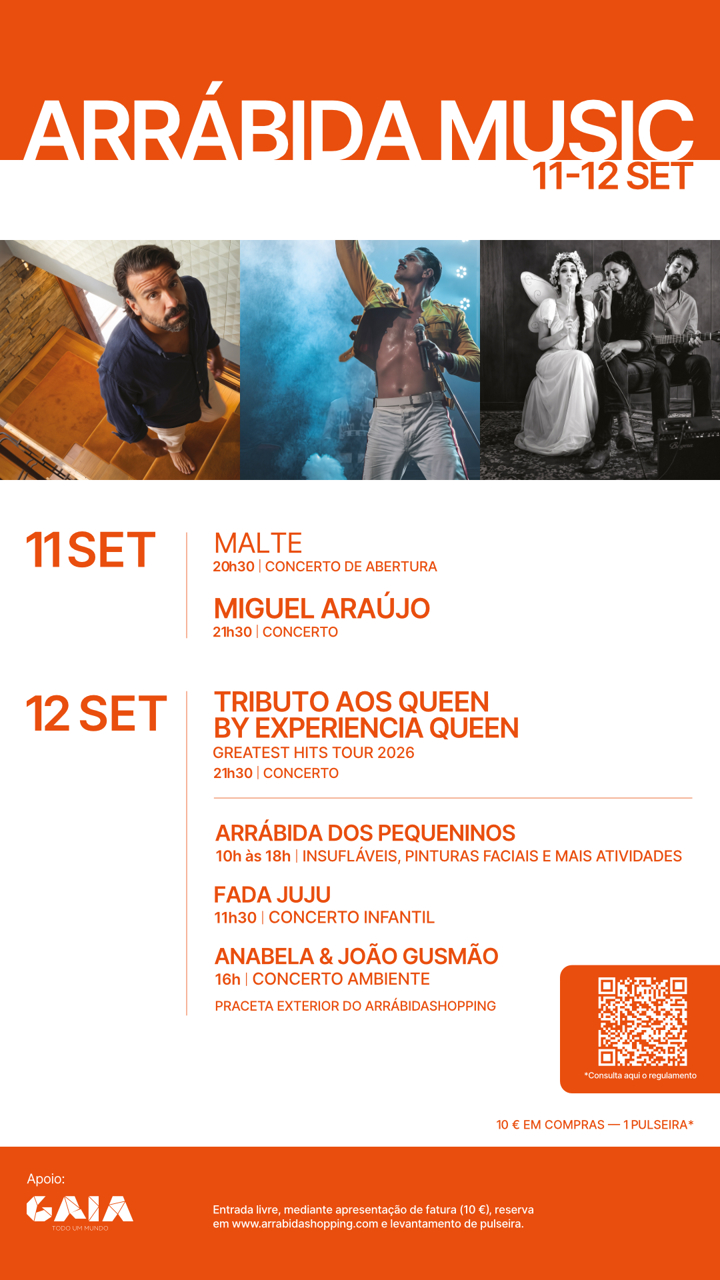 Cartaz: Miguel Araújo e Experiencia Queen – Arrábida Music